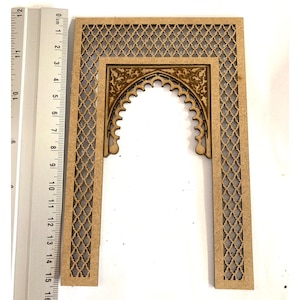 Marokkaanse boog 1:12 schaal voor poppenhuisbouw kit, Arabisch motief miniatuur model deur bouwbenodigdheden