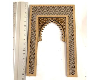 Morocan arch 1:12 scale for dollhouse building diy kit, Arabic motif miniature model door building supplies