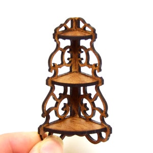 1:12 Dollhouse miniature Victorian fretwork wall shelf kit, One inch scale curio shelf,  Hanging shelf kit