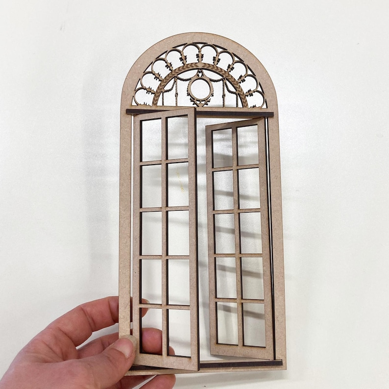 Dollhouse miniature entrance door kit, one inch scale, half scale, image 1