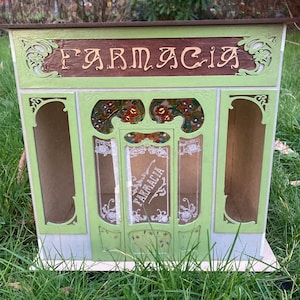 Dollhouse miniature roombox Art Nouveau shop DIY kit, scale 1:12,  diorama shopfront kit