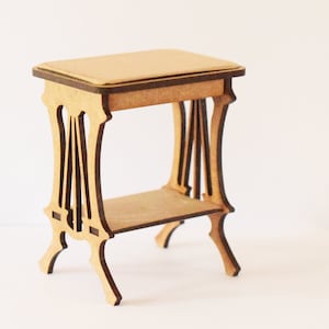 Art nouveau side table diy kit dollhouse miniatures 1:12