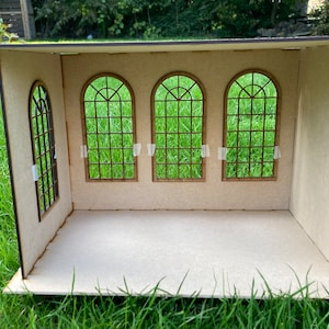 Dollhouse roombox veranda kit, scale 1:12, Roombox diorama conservatory kit
