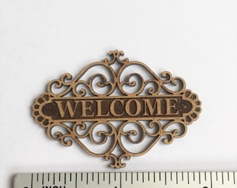 Dollhouse Miniature welcome  sign kit, Custom writing Sign board dollhouse miniature kit 1:12