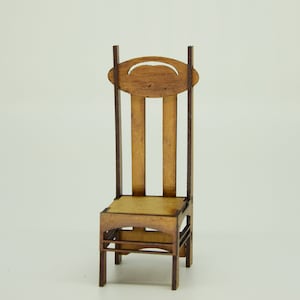 Dollhouse Miniature Art Deco dining room high back  chair kit 1:12 scale