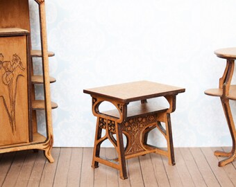Odoria Casa delle Bambole Tavolino Centrali: 1/12 Scala Miniatura Tavolo Ovale per Salotto Soggiorno Moderno - Mini Mobile Legno Bianco 2 Pezzi