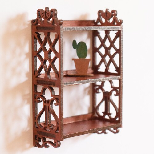 Victorian Wall Shelf Diy Kit Dollhouse Miniature 112 Scale Etsy