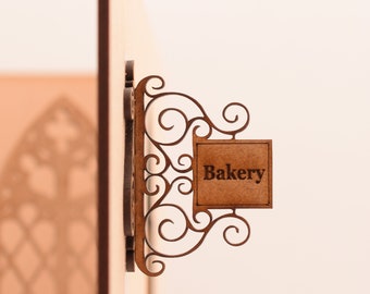 Customised Miniature shop sign kit, Custom writing Sign board dollhouse miniature kit 1:12 and 1 6