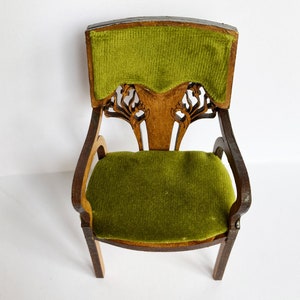 Art Nouveau miniature dollhouse armchair kit, scale 1:12