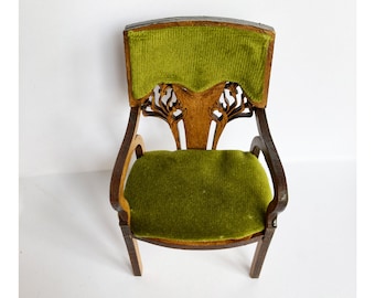 Art Nouveau miniature dollhouse armchair kit, scale 1:12