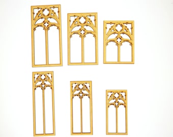 1:12 Dollhouse miniature gothic window diy kit for dollhouse , diorama, wargame terrain, DND gaming