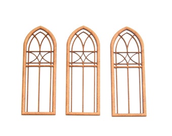 1:12 scale Miniature window frame diy kit, Dollhouse window, one inch scale window kit