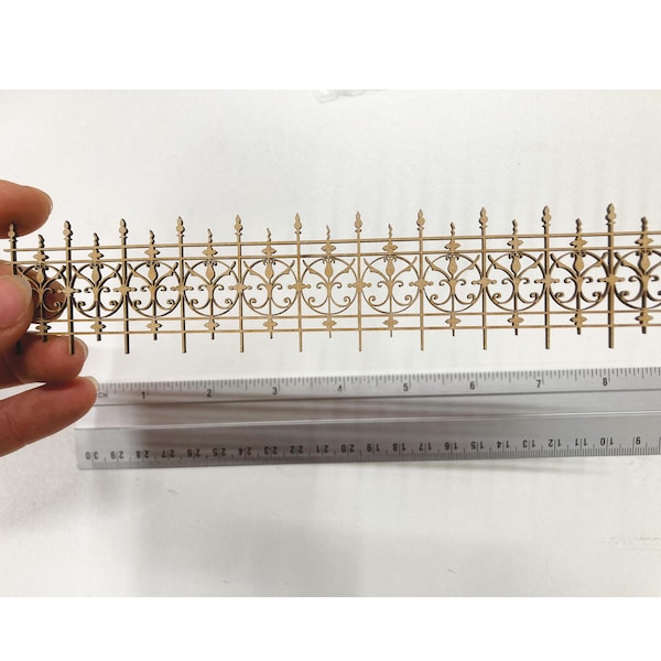 Miniature MDF Dollhouse Fence Kit: Roof Ridge Trim