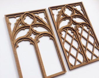 1:12 scale Miniature gothic window diy kit, one inch scale church window miniature dollhouse