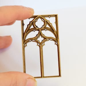 1:24 scale Miniature gothic window diy kit, half scale church window miniature dollhouse