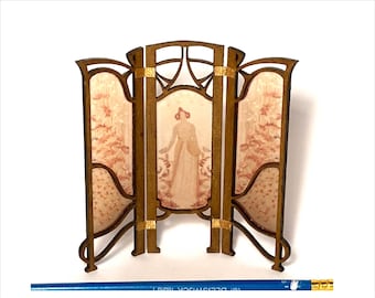 Art Nouveau Dollhouse Room Divider DIY Kit: 1/24 Scale Miniature Screen