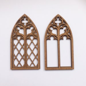 1:12 Dollhouse miniature gothic working window diy kit, miniature cathedral window image 10