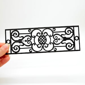 Miniature ironwork - look panel for dollhouse, Miniature fence panel