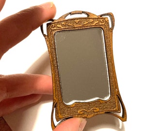 Art Nouveau Dollhouse miniature wall mirror  DIY kit 1:12 scale.