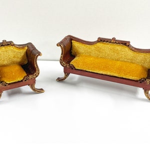 1:24 Maßstab Miniatur Puppenhaus Sofa Diy Kit , Miniatur Couch Bausatz im Regency Stil