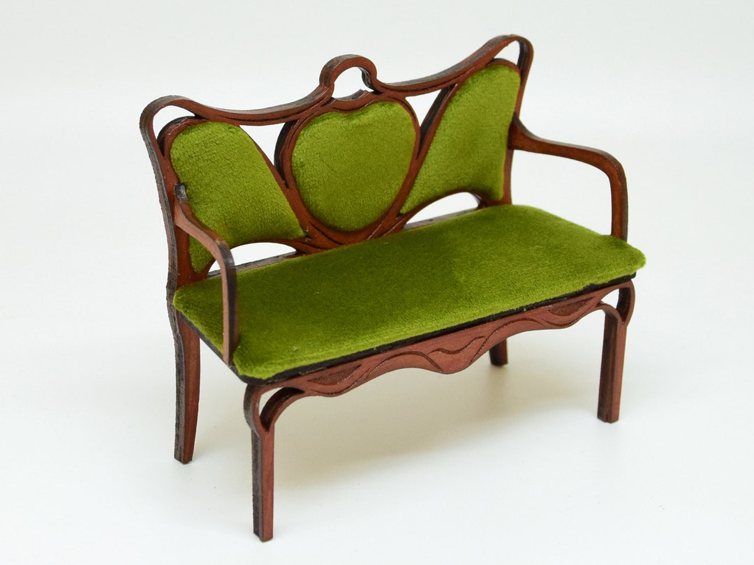 112 schaal miniatuur poppenhuis bank diy kit Art nouveau Etsy Nederland