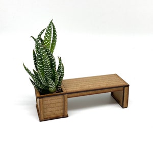 Dollhouse miniature  planter bench  kit 1:12 scale