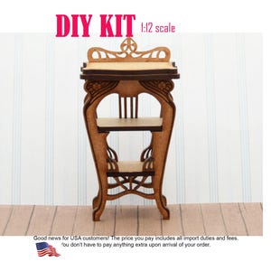 1:12 Dollhouse miniatures art nouveau telephone table DIY kit