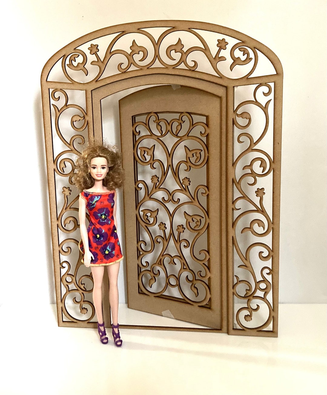 Dollhouse Miniature Entrance Door Wrought Iron Look, BGD Dollhouse Door Scale 1:6 - Etsy