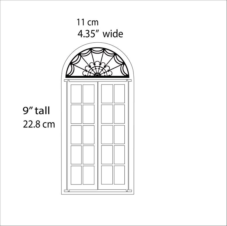 Dollhouse miniature entrance door kit, one inch scale, half scale, image 3