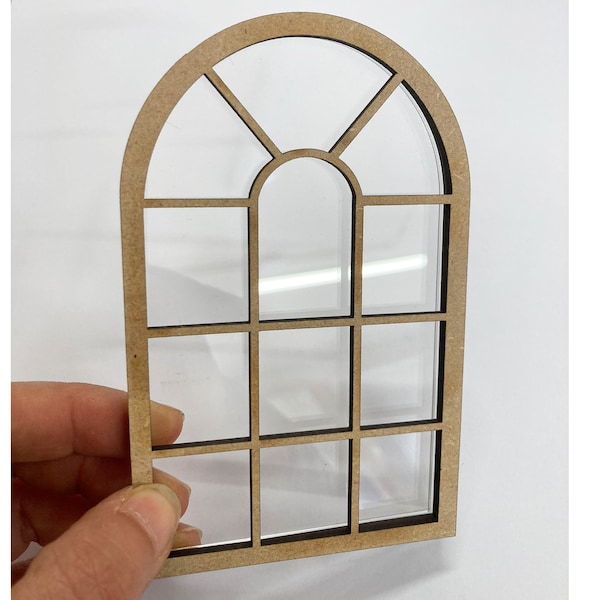 Miniature window frame diy kit, Dollhouse window  1:12 scale , one inch scale window kit