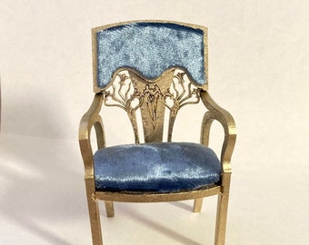 1:12 Dollhouse miniatures art nouveau  armchair diy kit