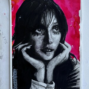 Original Shelly Duval Pop Art, Pointillismus Porträt