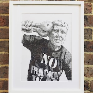 Bez from the Happy Mondays Pointalism portrait