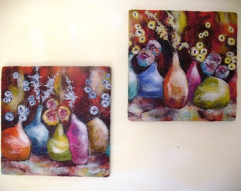 Felt Picture.Funny bottles.