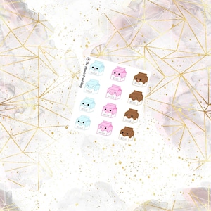 NEGÓCIO DE UM DÓLAR! Conjunto de adesivos de caixa de leite de mercearia Kawaii para Erin Condren, The Happy Planner, Scrapbooking, etc.