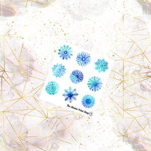 UN DOLLAR DEAL : Aquarelle de flocons de neige déco feuille pour Erin Condren, planificateur heureux, Scrapbooking et plus !