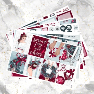 Holly Jolly Weekly Sticker Kit voor Erin Condren en Happy Planners met optionele add-on!
