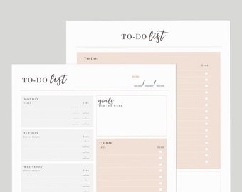 Desk Organizer | To Do Lists | Weekly Planner | Digital PDF | Printable | Notes and Checklists | A5 and Letter Sizes