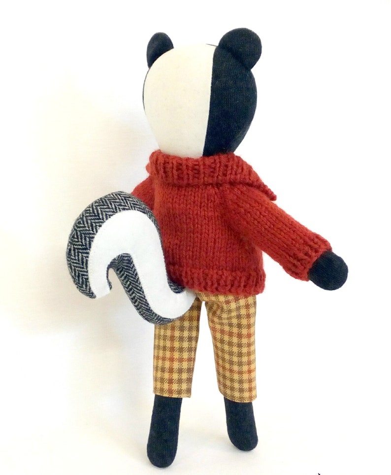 Skunk boy handmade plush doll wool stuffed toy | Etsy