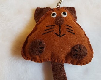 Hand Made Cat Keyring Bag Charm   Does not ship to Germany