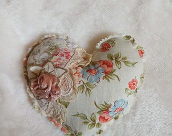 Handmade stuffed lavender heart.