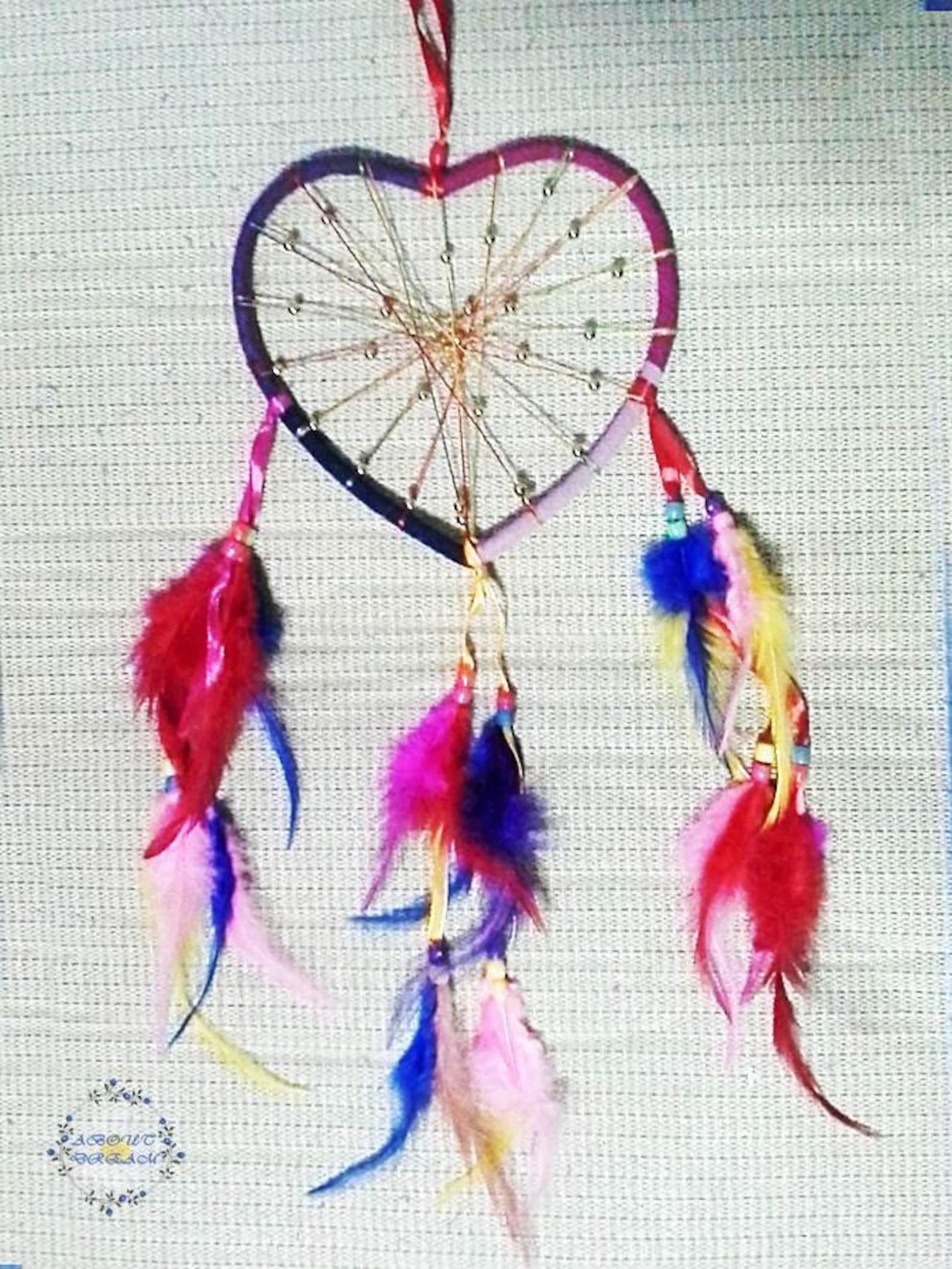 7 Colorful Heart Dream Catcher Heart Dreamcatcher Etsy