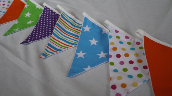 100/% Cotton Fabric Multi Coloured Gingham Bunting 1 Meter Length
