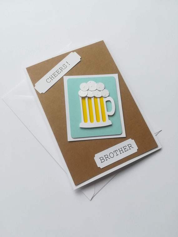 Carte Anniversaire De Chope De Biere A La Main Carte Etsy
