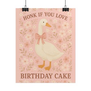 Silly Goose Birthday Poster, One Silly Goose Birthday Decor