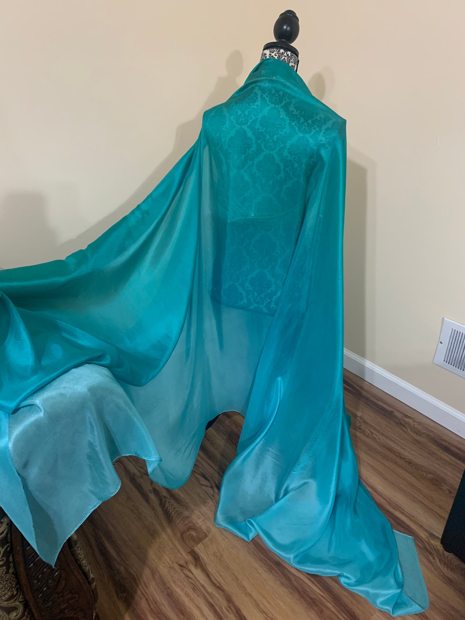 Teal ombre 6mm Silk bellydance veil belly dance veil | Etsy