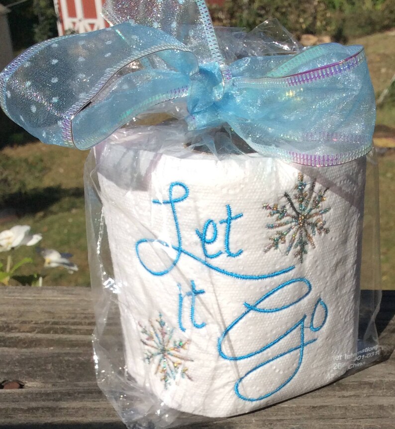 Embroidered Toilet Papertoilettissue Gag Gift Office Party Let It Go Etsy