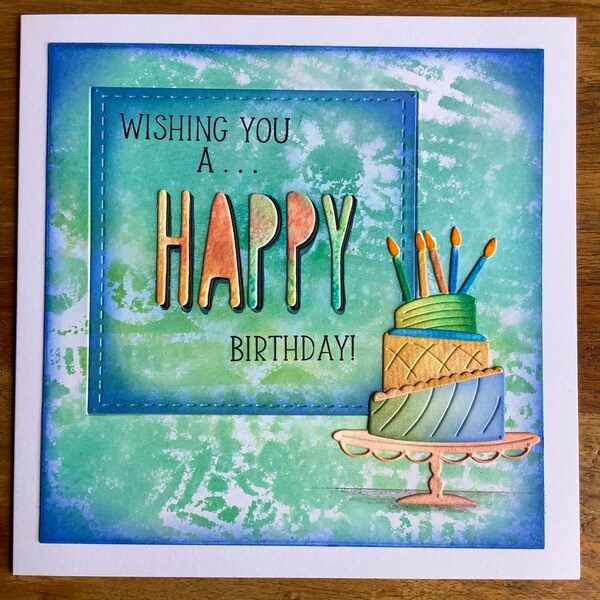 Handmade Birthday Card “Wishing You a Happy Birthday!” 7”x7” Card - Husband, Wife, Mum, Dad, Brother, Sister, Friend