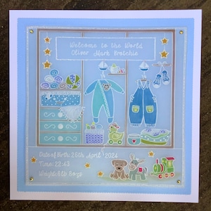 Carte parchemin personnalisée de félicitations pour la naissance de votre nouveau bébé de 7 x 7 po pour les nouveaux parents ou grands-parents, la famille ou les amis