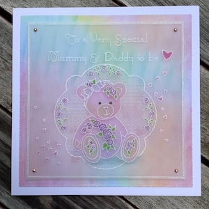 Carte de félicitations/baptême/baptême/baby shower en parchemin personnalisée faite à la main - fille, fils, filleule, filleul